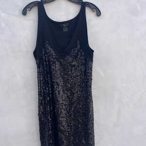 Aqua black sequined matte dress